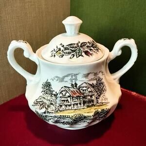 Vintage Sugar & Creamer Set • Ironstone • Yorkshire Staffordshire England